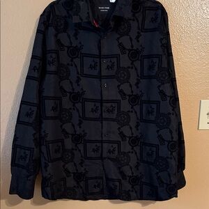 Men's Black Patterned Shirt